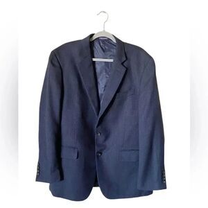 Stafford Merino Wool Dark Blue Blazer Classic Size 44L